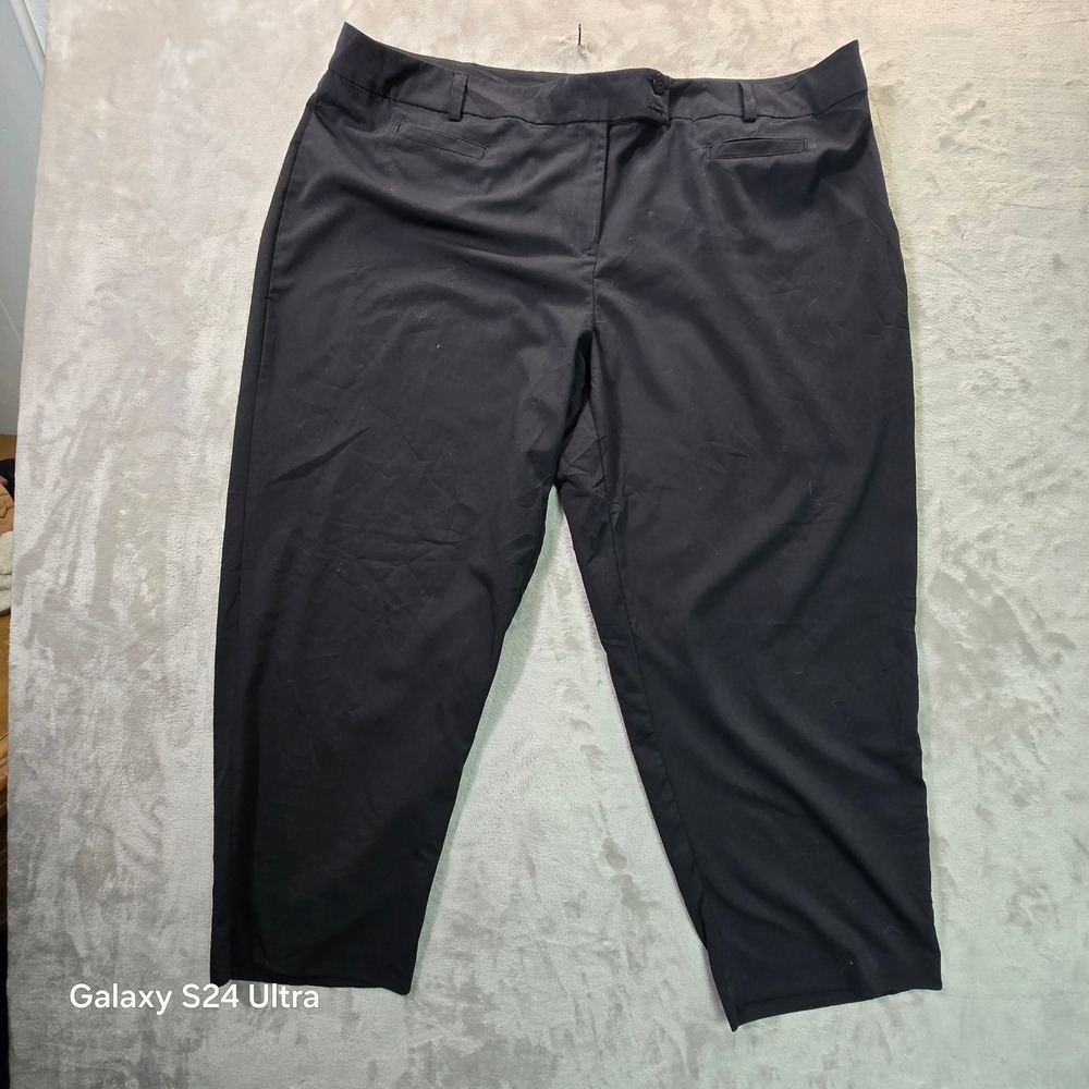 Avenue Stretch Black Dress Pants Plus Size 26 Average Straight Leg Trousers